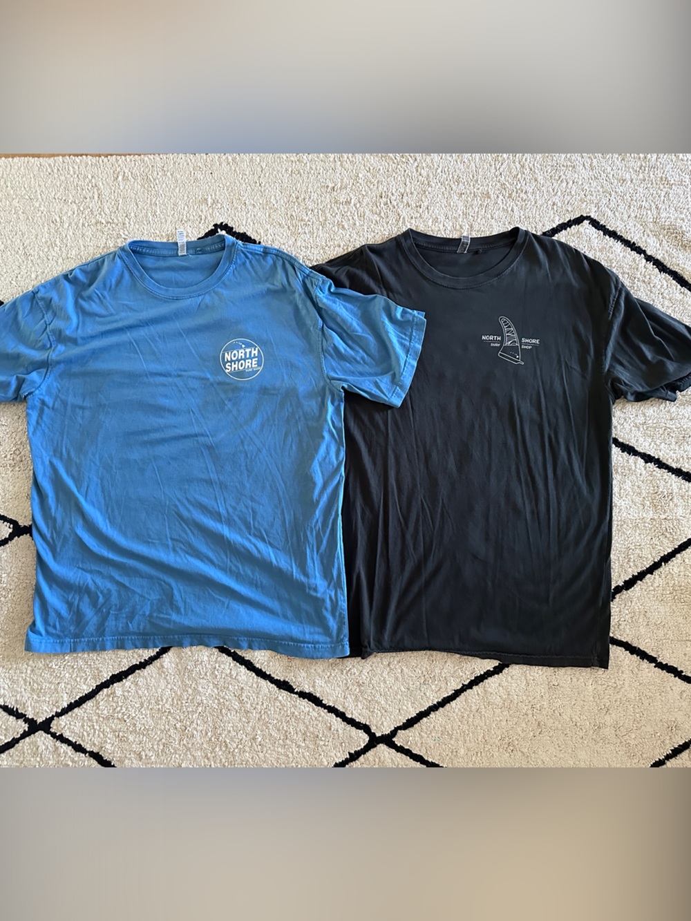 Short Sleeve Graphic Tee Bundle - Blue/washed black